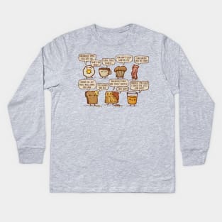 Breakfast Puns are Waffle Kids Long Sleeve T-Shirt